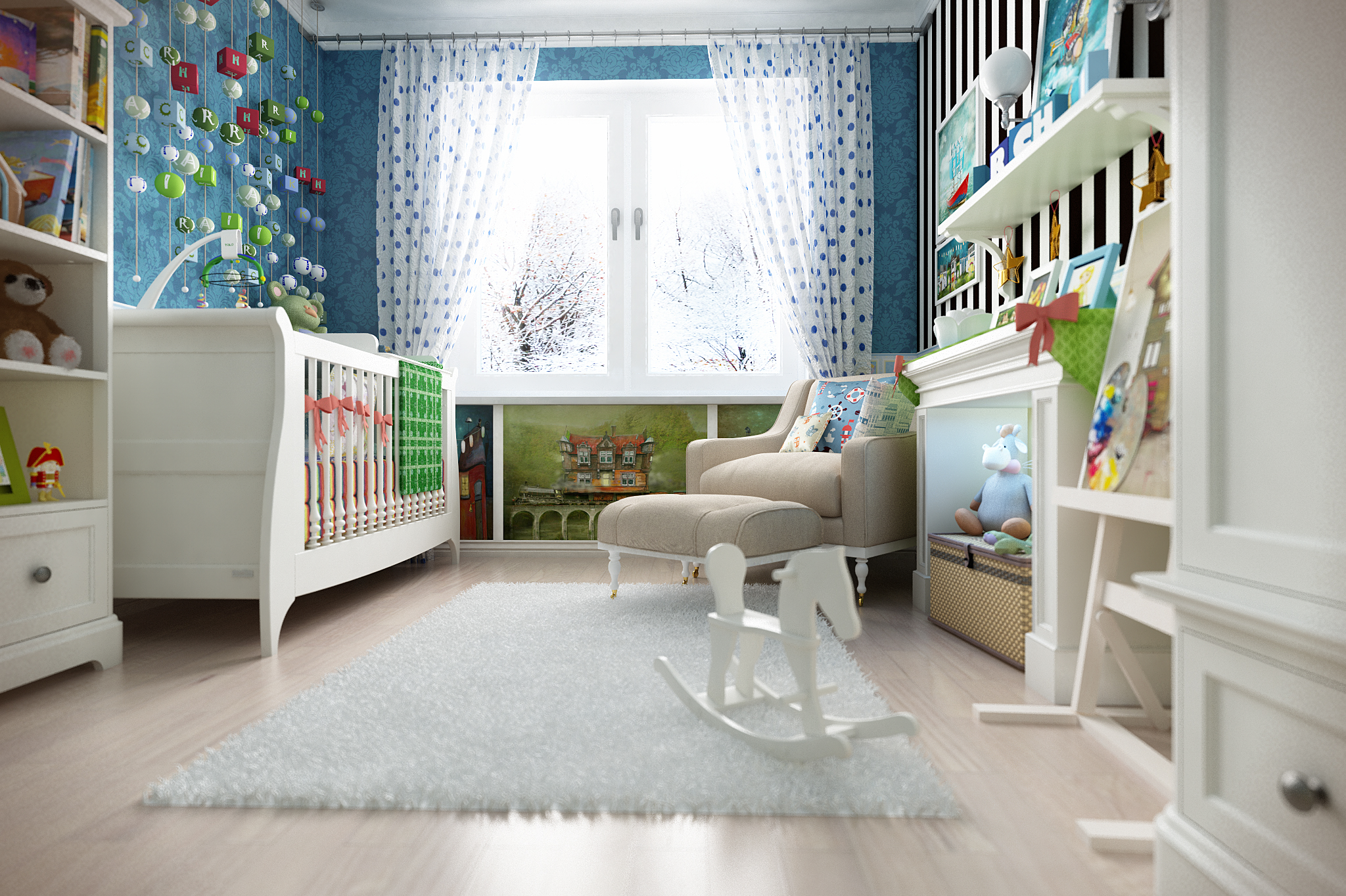 Интерьер детской комнаты. Фото 76