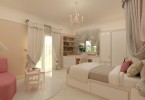 Роскошный дизайн интерьера детской спальной комнаты в бежевой гамме