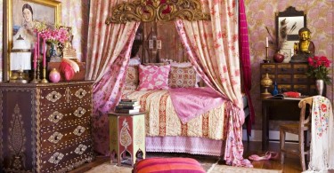 Шикарный дизайн спальной комнаты в богемном стиле