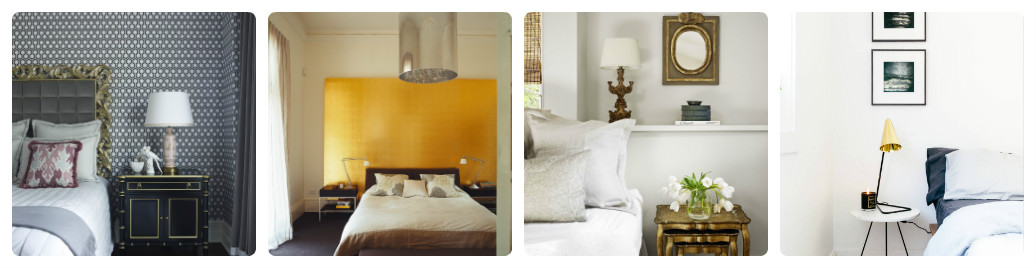Примеры декора золотистого цвета в спальне