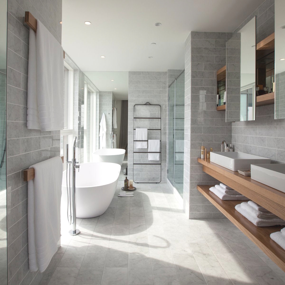Красивый дизайн интерьера ванной комнаты