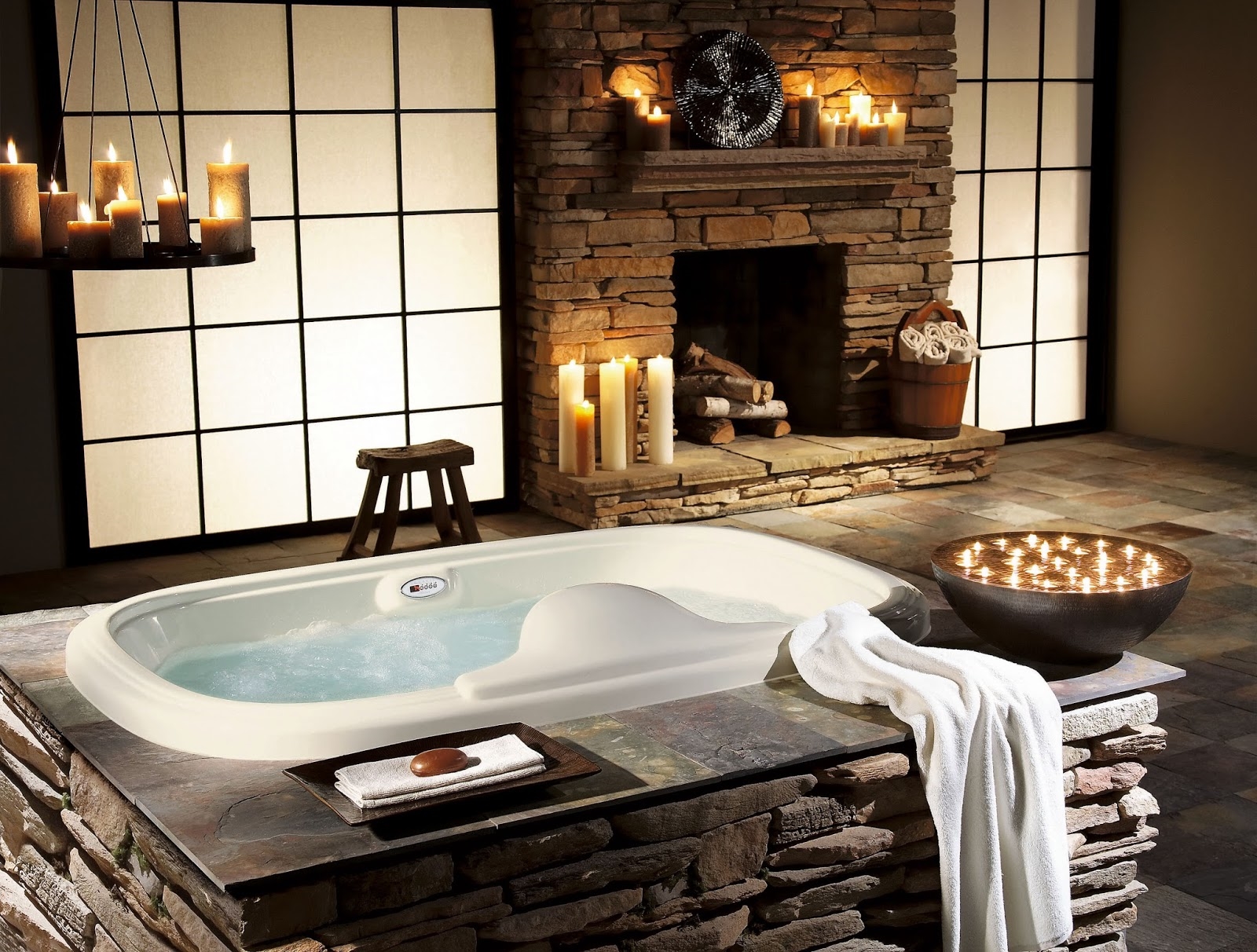 Красивое оформление ванной в японском стиле. Фото 3