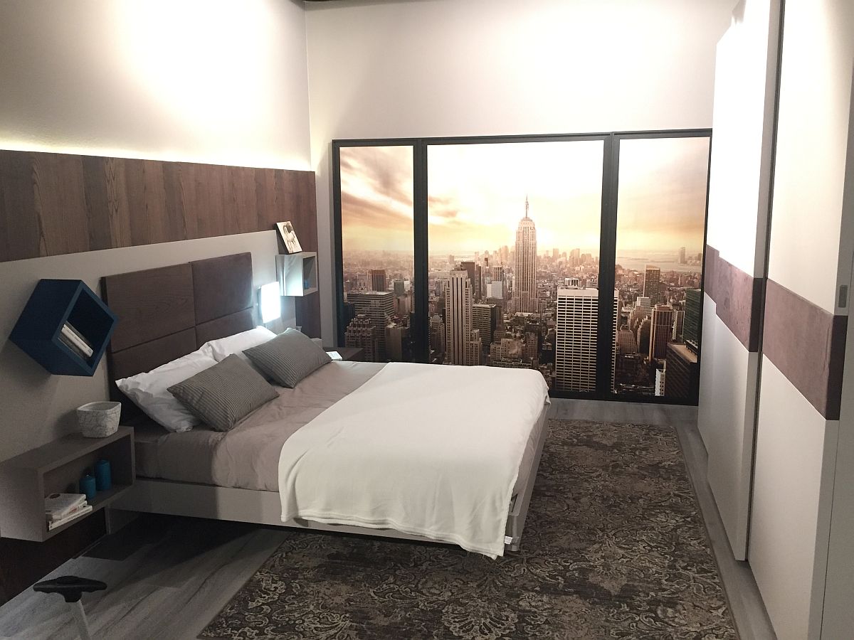 Дизайн интерьера спальни с 3d картиной