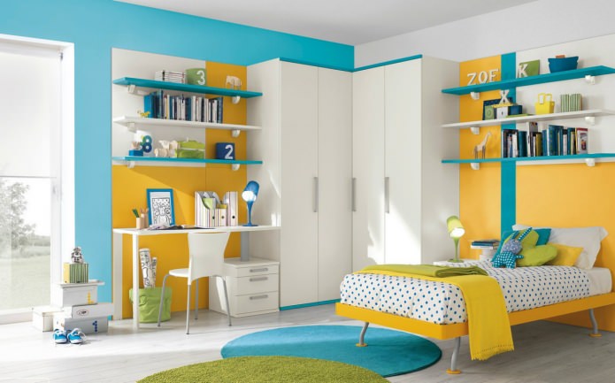 Яркие цвета в оформлении детской комнаты