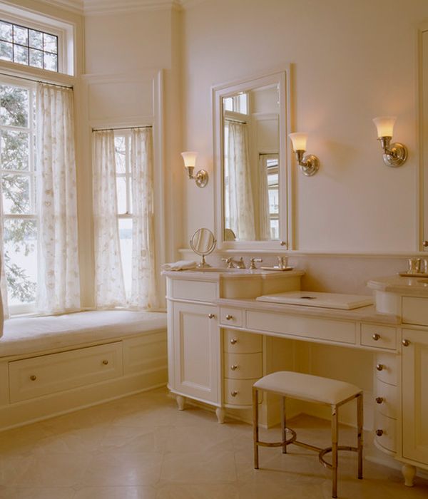 Элегантный стиль ванной комнаты в тёплых оттенках