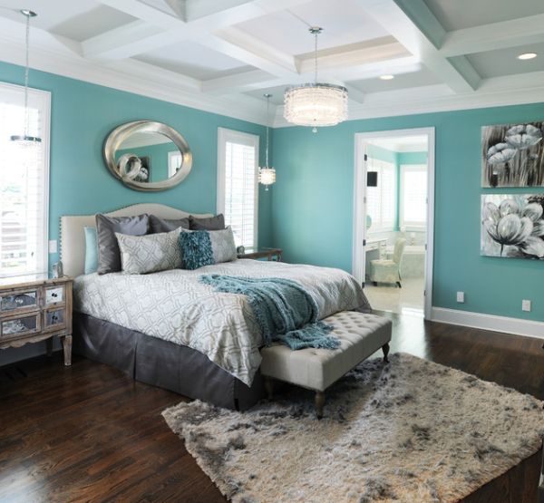 Дизайн спальни в бело зеленом цвете (65 фото)