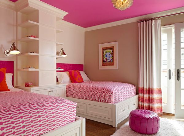Дизайн комнаты для девочки в розовом цвете. Фото 31