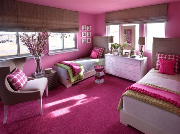 Дизайн комнаты для девочки в розовом цвете. Фото 7