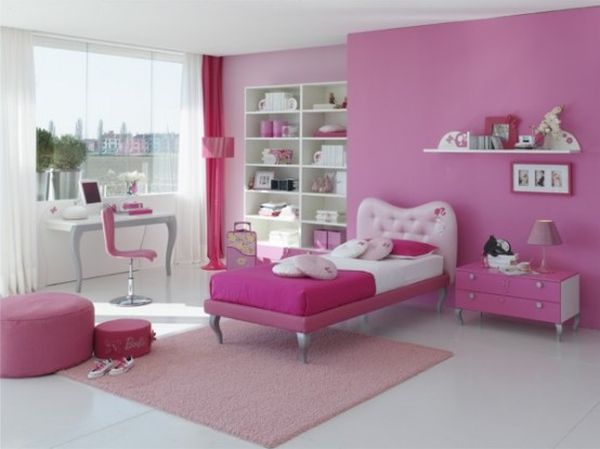 Дизайн комнаты для девочки в розовом цвете. Фото 24