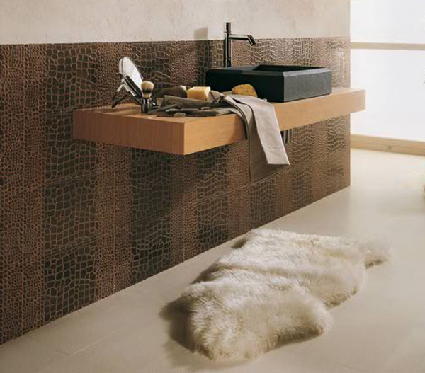 Кожаная плитка для стен: идеальное решение интерьера в стиле крокодиловой кожи