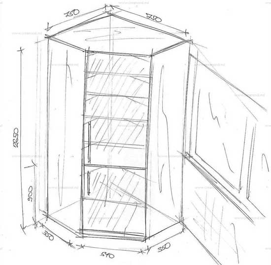 Планировка расчетов размеров шкафа для балкона