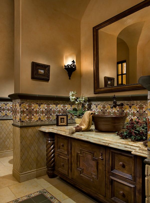 Дизайн ванной комнаты с раковиной в виде таза