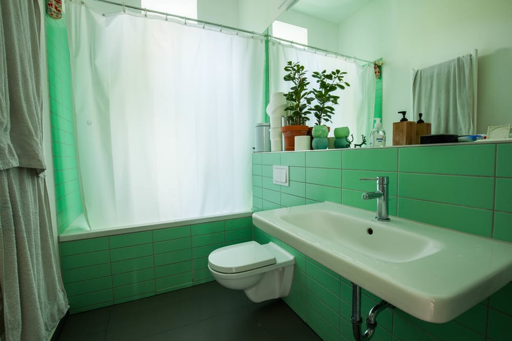 Дизайн квартиры с высокими потолками: травяная ванная