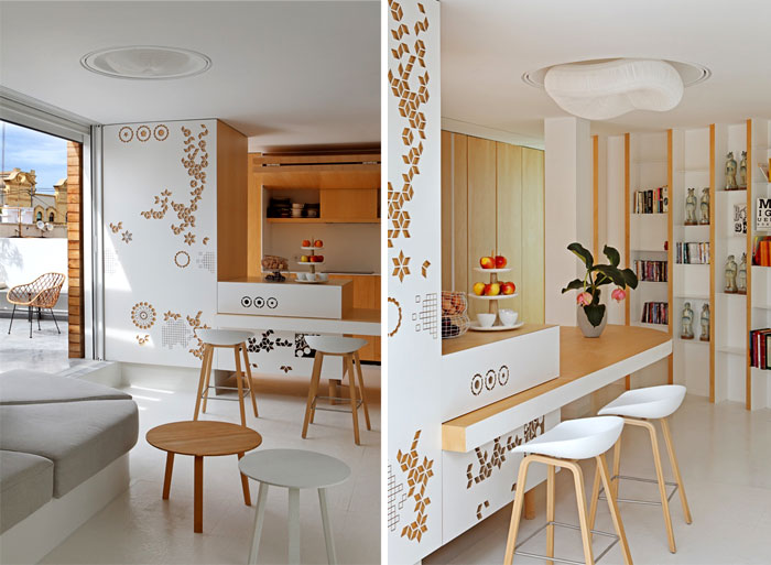 Дизайн интерьера квартиры в современном классическом стиле - кухня и столовая
