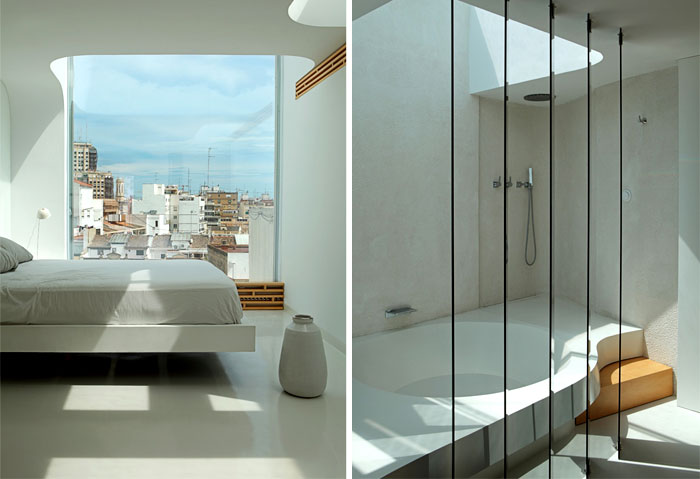 Дизайн интерьера квартиры в современном классическом стиле - спальня и ванная