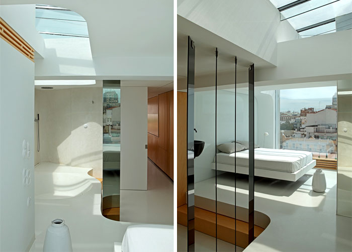Дизайн интерьера квартиры в современном классическом стиле - ванная и спальня