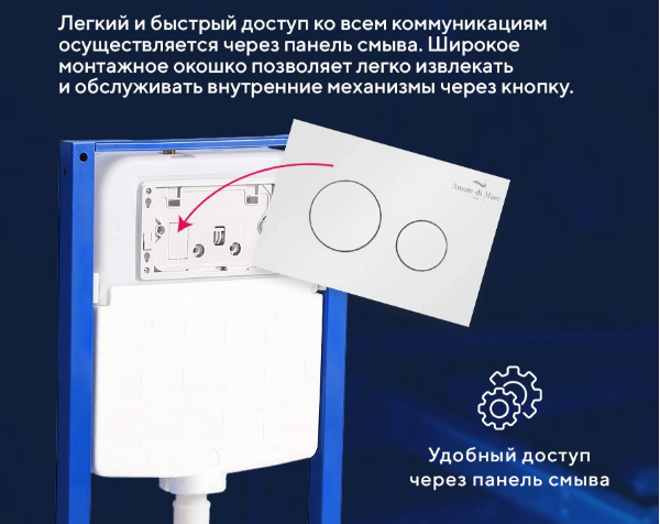 Гостевой туалет у прихожей: узкие рамы Amore di Mare, которые встанут в нишу
