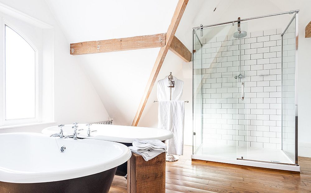 Идеи дизайна интерьера современной ванной с использованием дерева