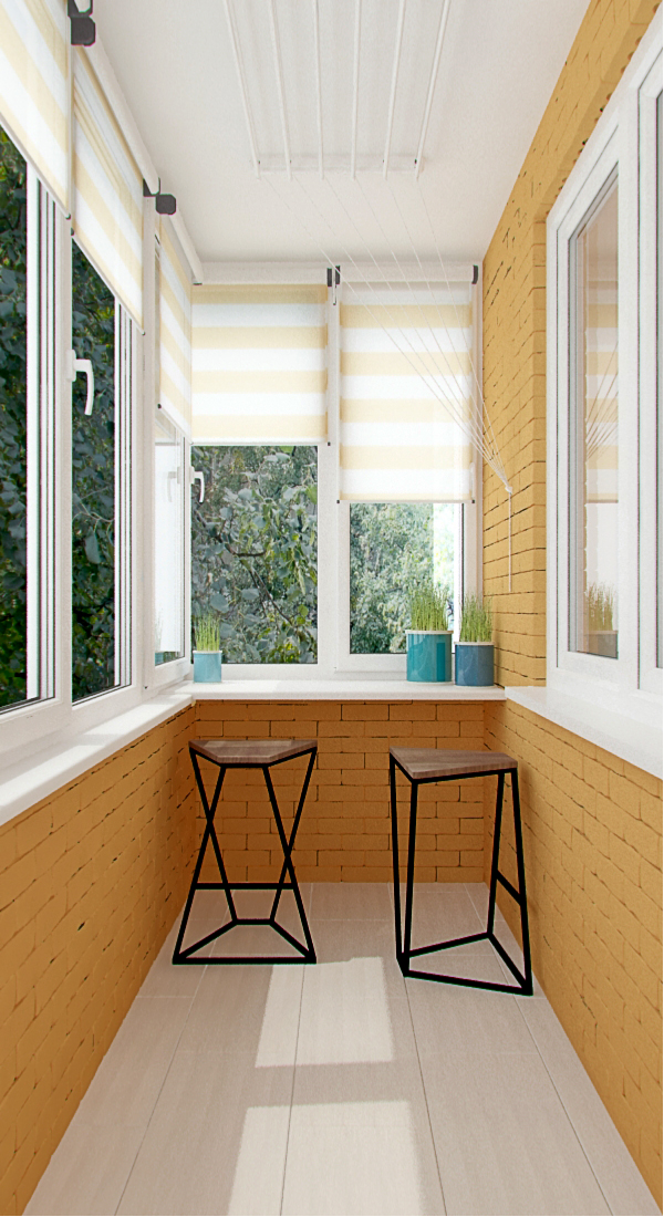 Идеи дизайна балкона: широкий подоконник для цветов. Фото 3