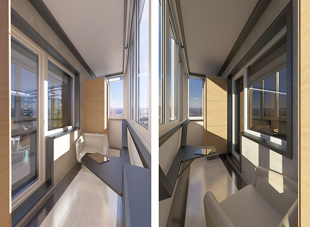 Практичные идеи дизайна балкона. Фото 50
