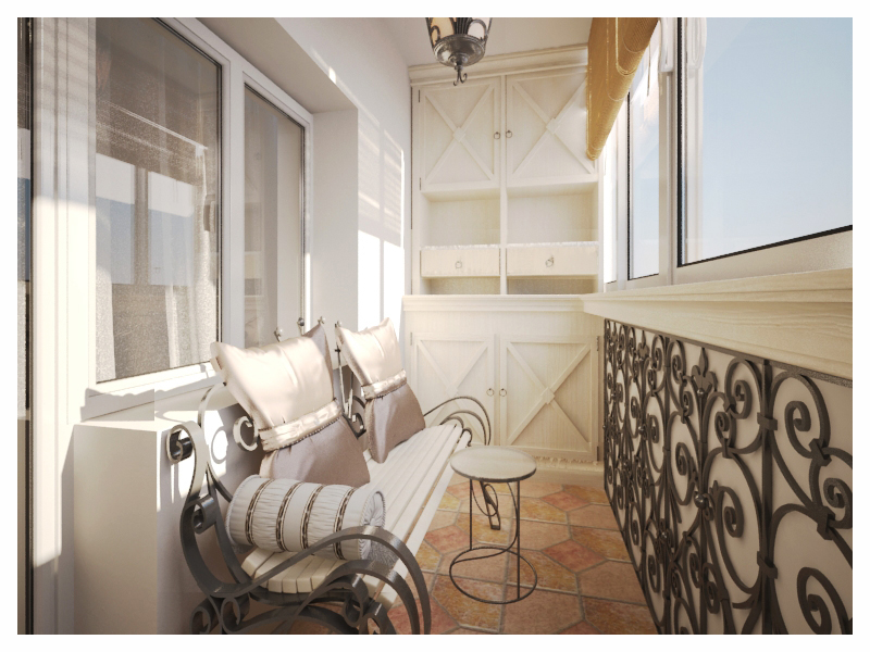 Практичные идеи дизайна балкона. Фото 65