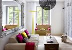 Красивый интерьер гостиной с использованием цвета и дизайнерских приемов