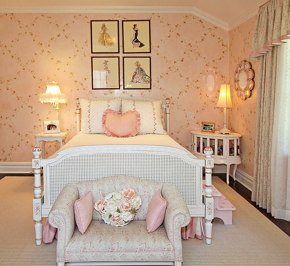 Креативная детская комната в розовом цвете