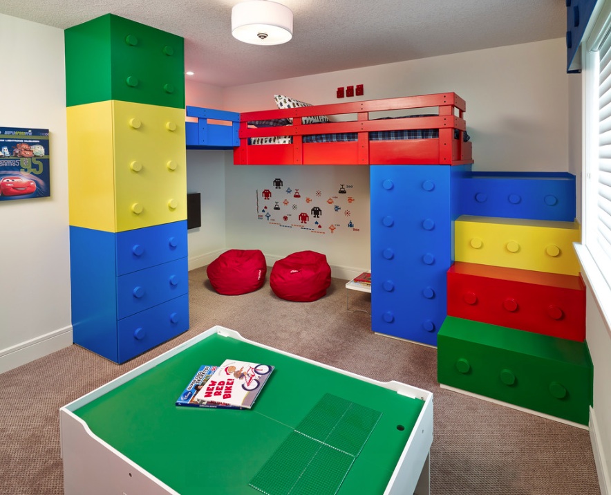Лего в интерьере комнат: интересная Лего-комната