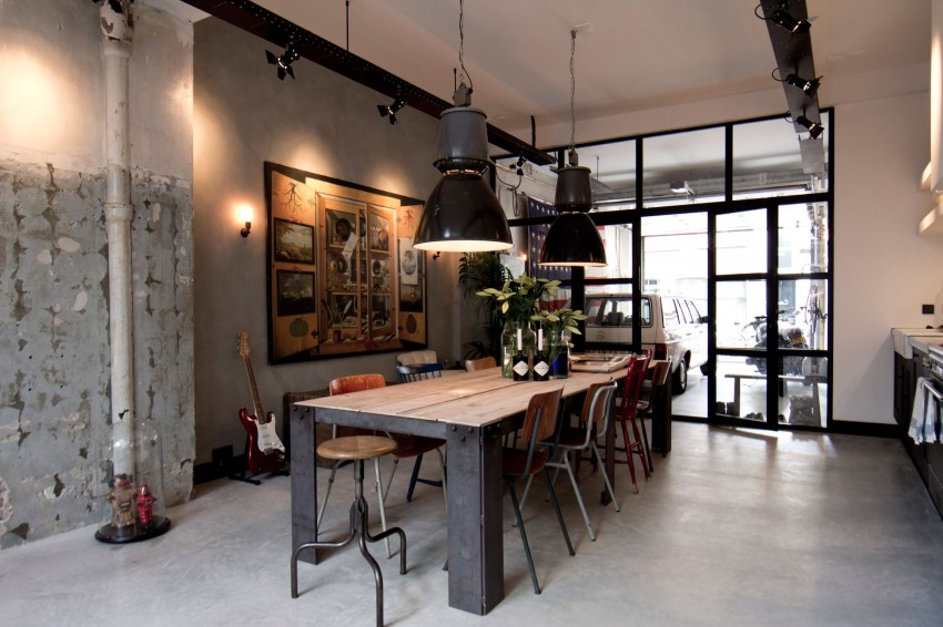 Красивое оформление кухни Garage Loft от Bricks Amsterdam в Нидерландах