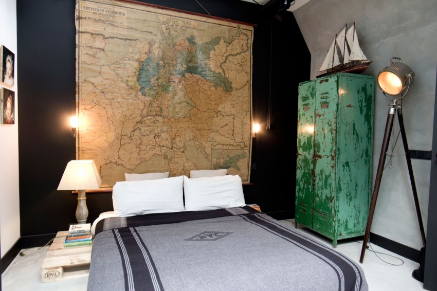Необычная спальня в Garage Loft от Bricks Amsterdam в Нидерландах