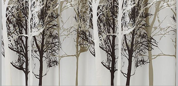 Красивые занавески с изображением ливня в лесу