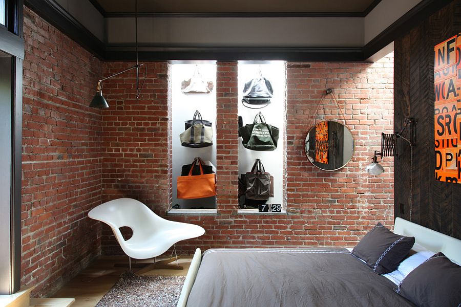 Кирпичные стены в спальне - способ сделать вашу комнату стильной