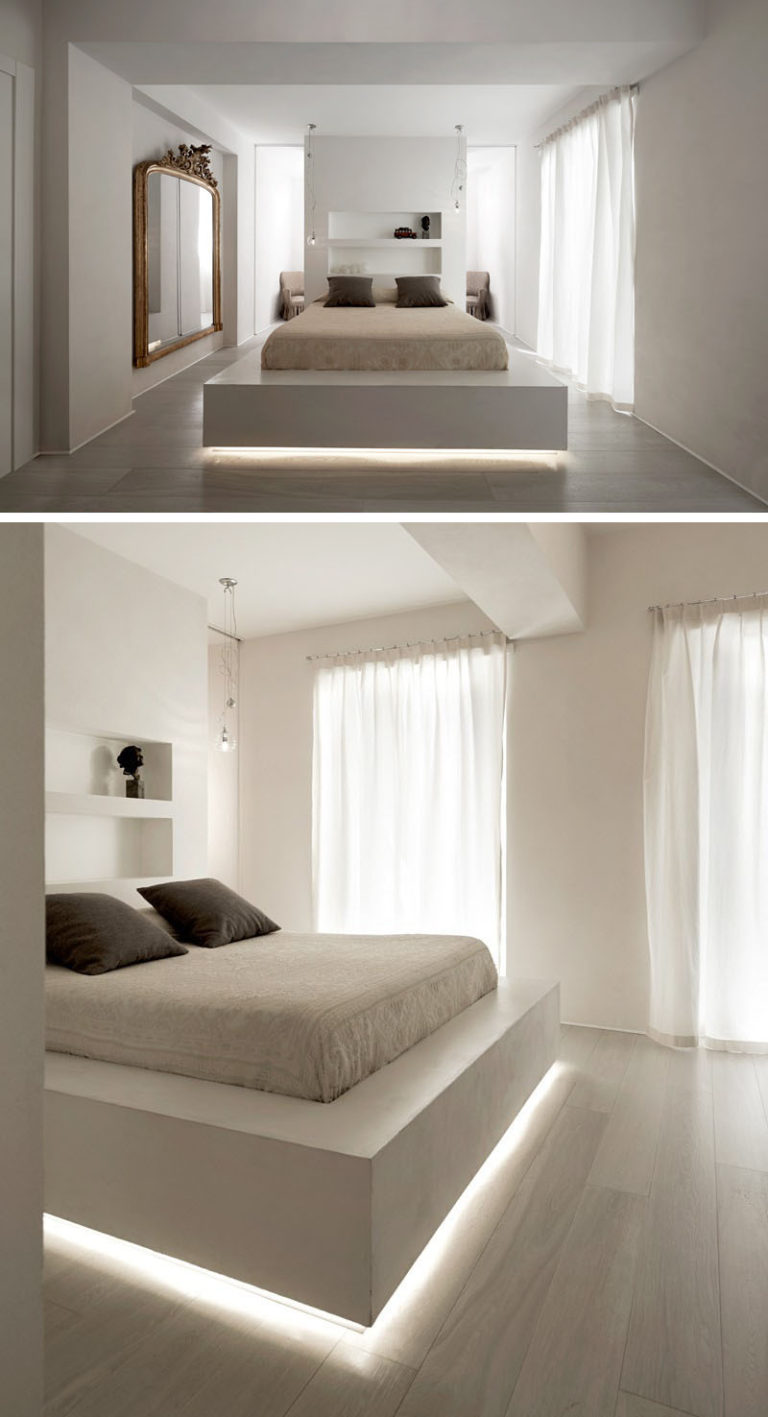 Подсветка над кроватью в спальне