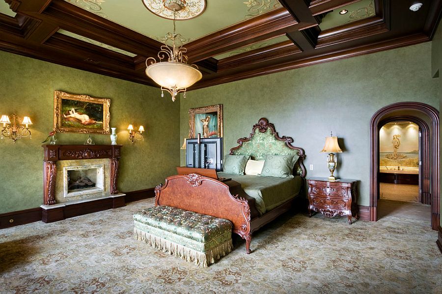 Спальня в викторианском стиле на любой вкус: нестандартные конструкции потолка