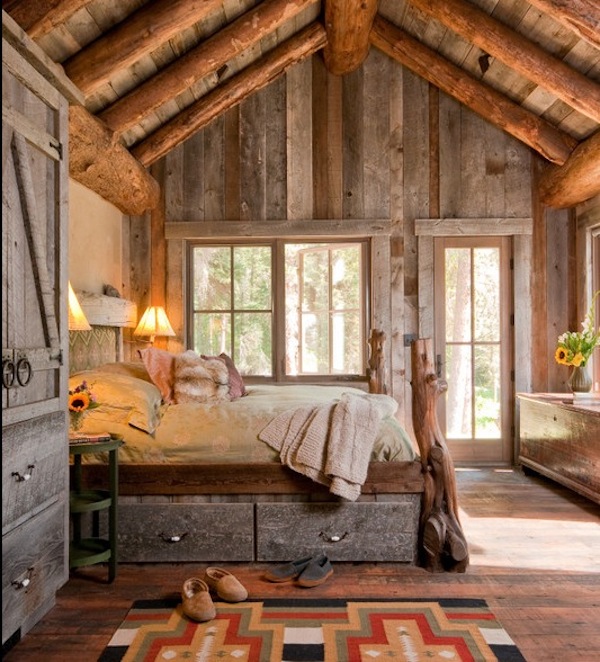 Интерьер спальни в деревенском стиле