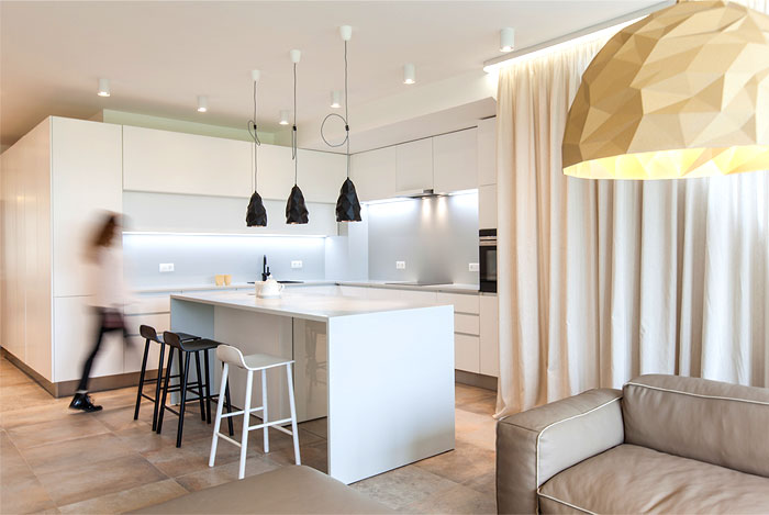 Уютный интерьер квартиры: современное оформление кухонной зоны