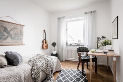 Винтажный стиль в шведской квартире: элементы декора в спальной